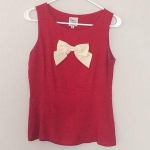 ModCloth Original Red Peplum Top Size Small